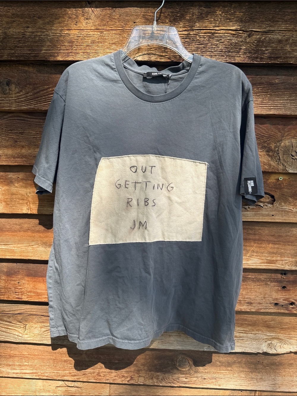 Rome pays off cotton shirt “out getting ribs jm” made in Portugal